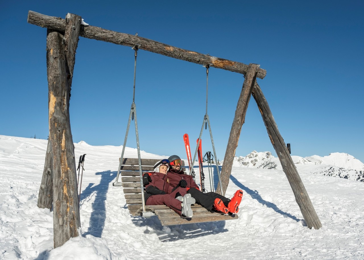 Skifahrer in der Schaukel im Skigebiet Großarltal-Dorfgastein © TVB Großarltal/Lorenz Masser